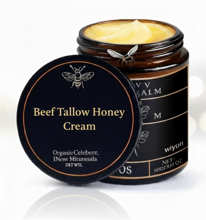 Tallow Honey Cream: Hydrating Moisturizer for Improved Skin Elasticity, Firmness, and Radiance