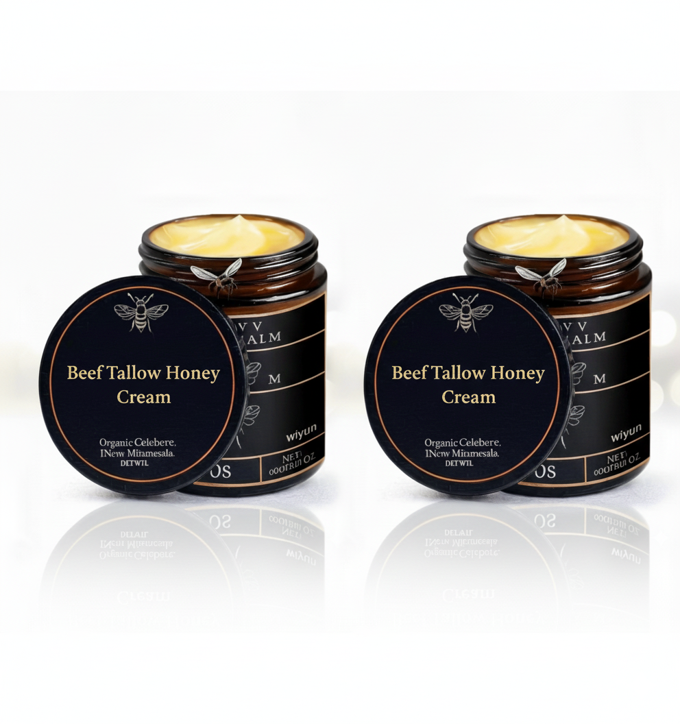 Tallow Honey Cream: Hydrating Moisturizer for Improved Skin Elasticity, Firmness, and Radiance