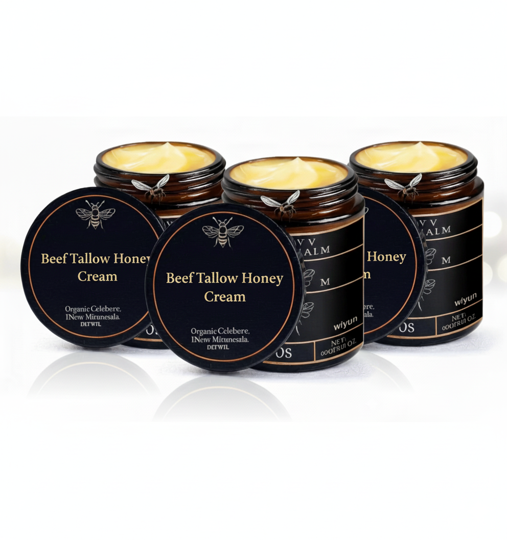 Tallow Honey Cream: Hydrating Moisturizer for Improved Skin Elasticity, Firmness, and Radiance